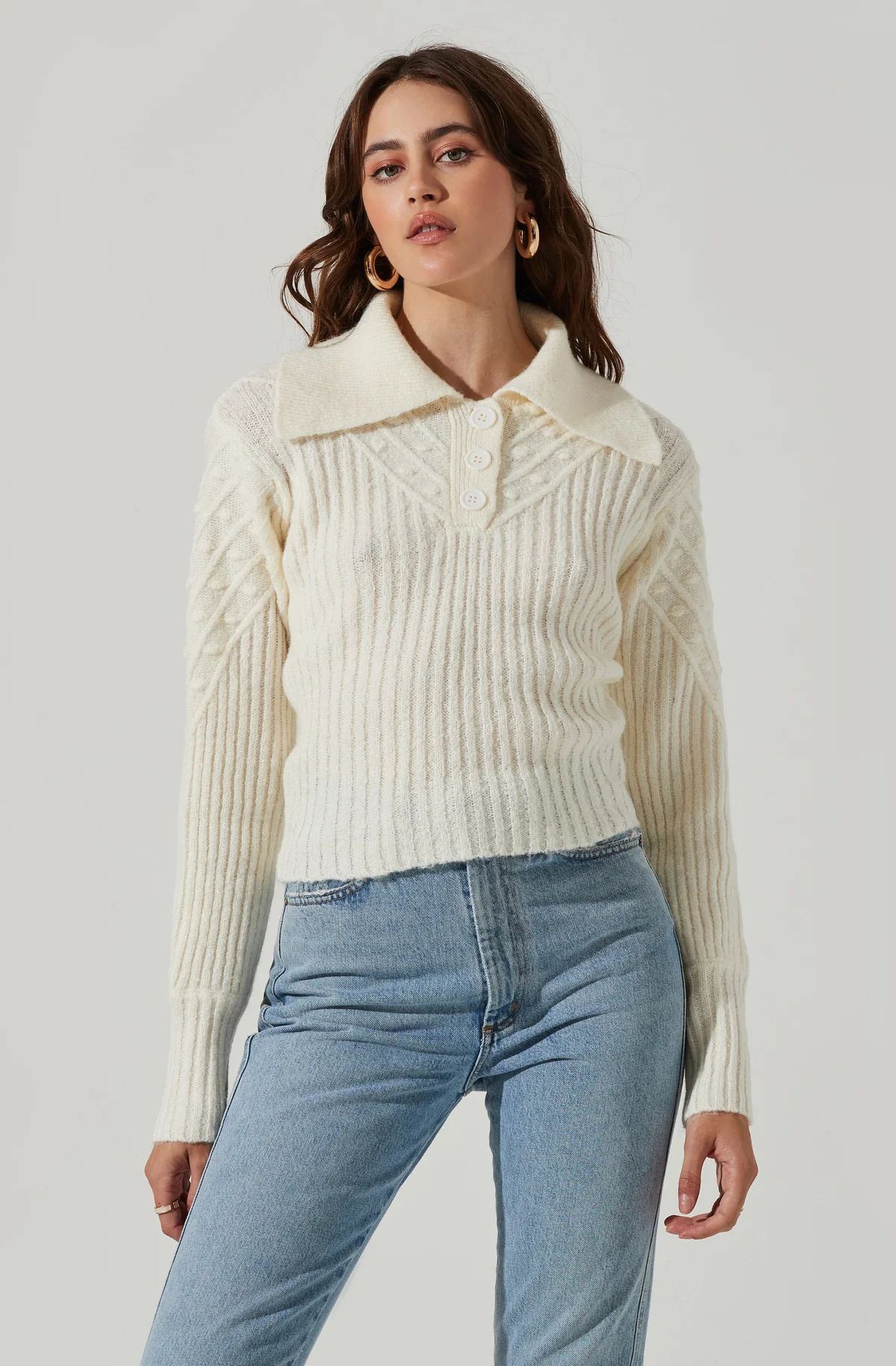 Button Polo Sweater | ASTR The Label (US)