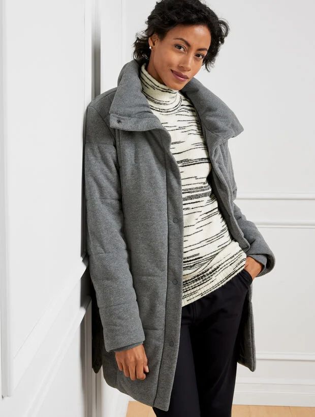 Classic French Terry Quilted Coat | Talbots