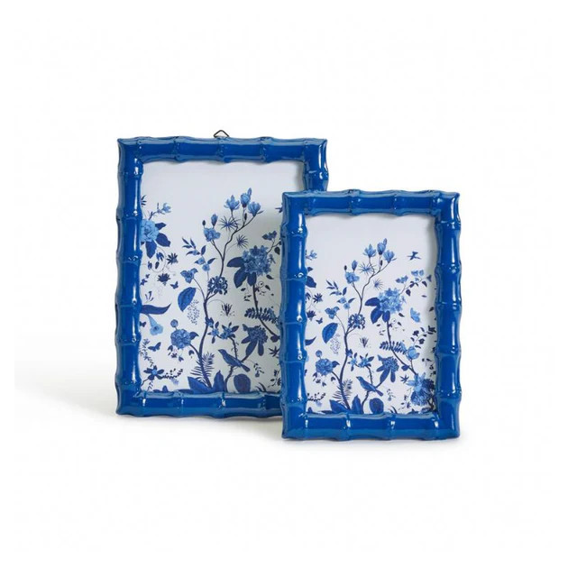Napali Faux Bamboo Photo Frame - Navy | Cailini Coastal