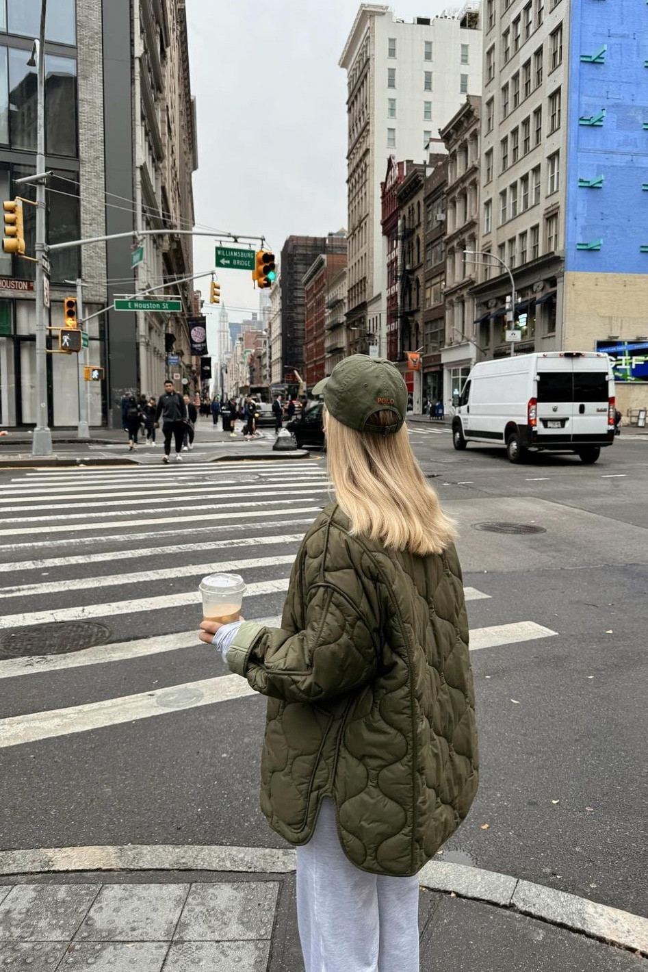 Green reversible quilted jacket, green cap 

#LTKeurope #LTKSeasonal #LTKstyletip