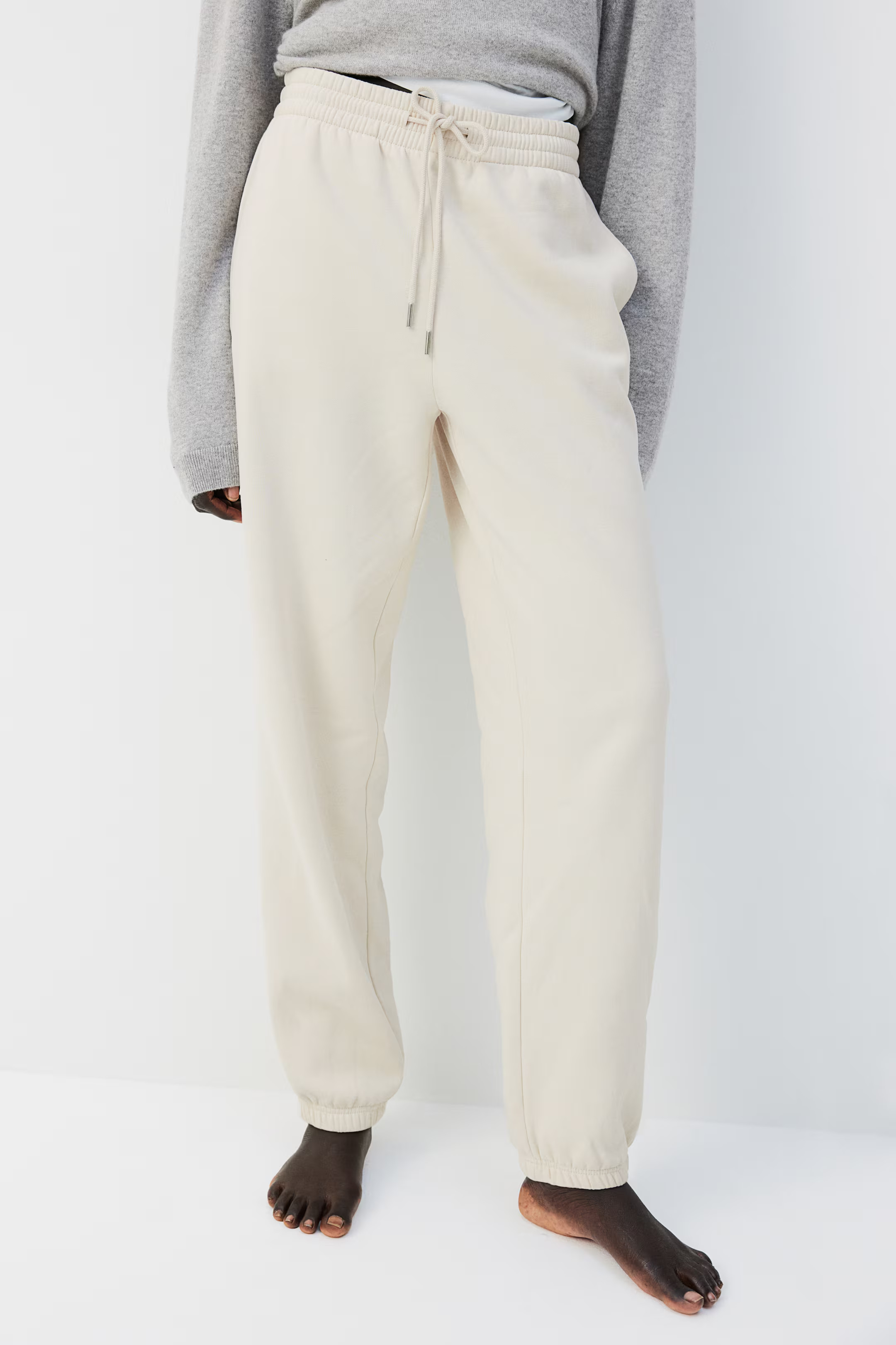 Cotton-blend Sweatpants - Light beige - Ladies | H&M US | H&M (US + CA)