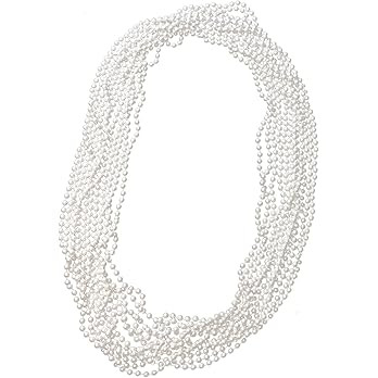 Skeleteen Faux White Pearl Necklaces - Pearl Beaded Necklace Party Favors - 12Pk | Amazon (US)