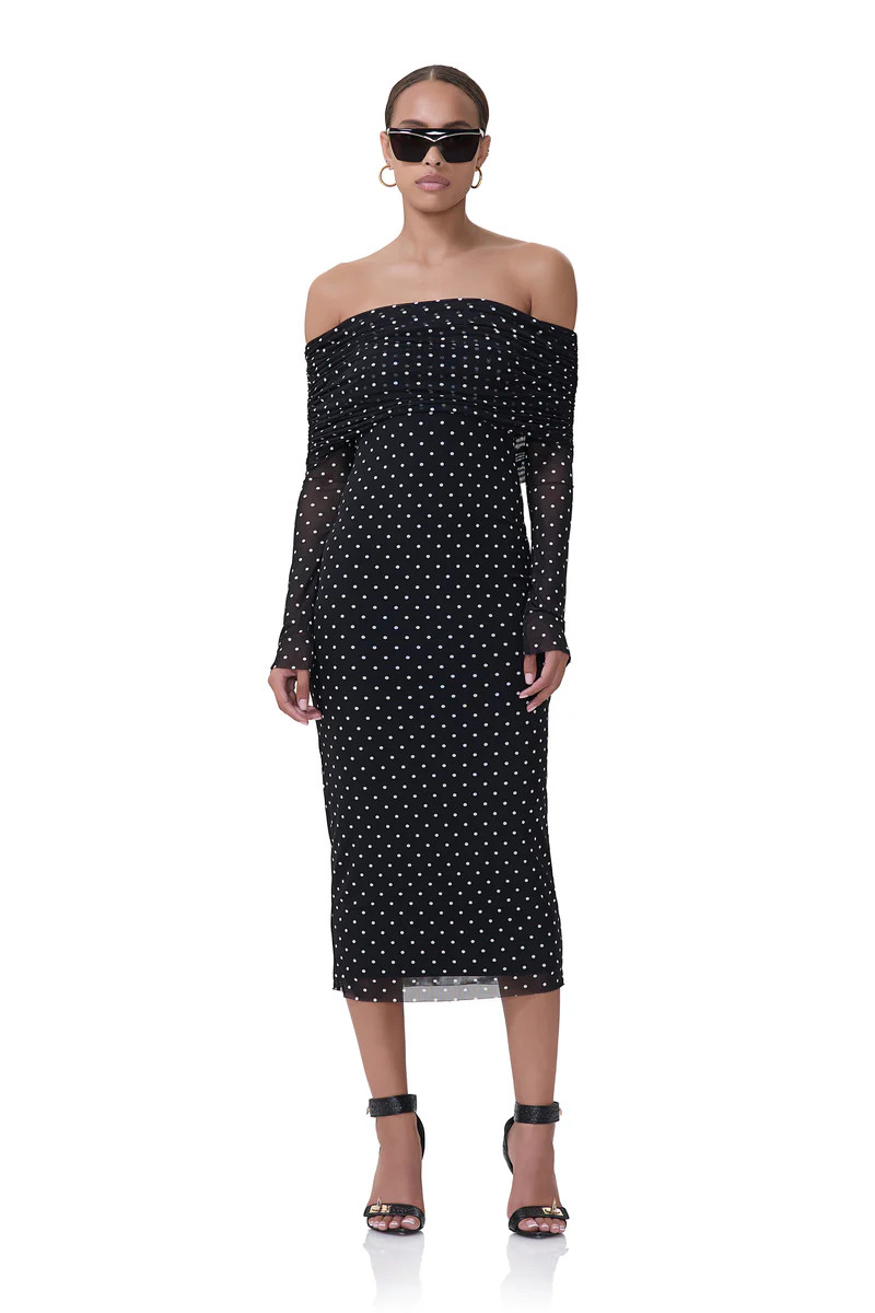 Cornelia Midi Dress - Noir Dot | ShopAFRM