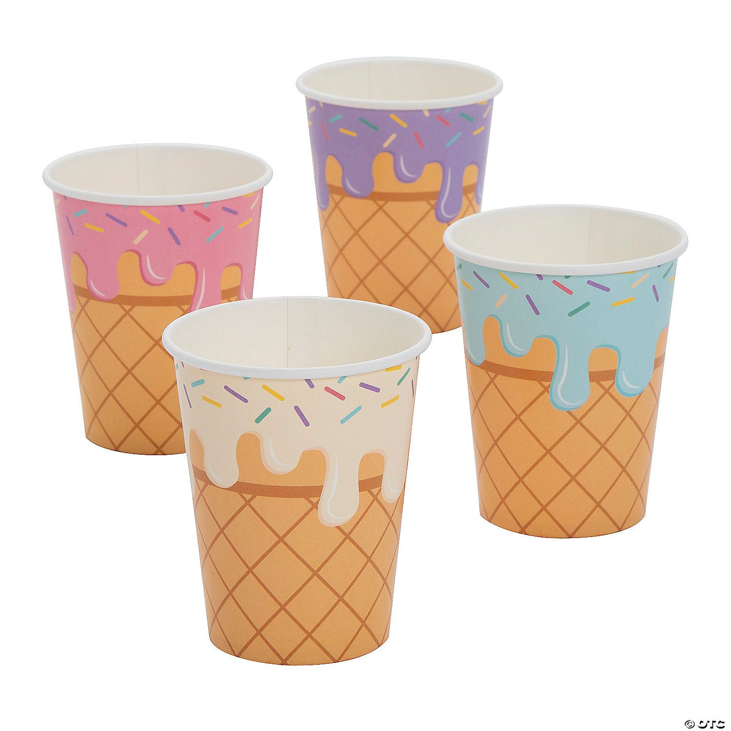 9 oz. Ice Cream Party Cones & Sprinkles Disposable Paper Cups - 8 Ct. | Oriental Trading Company