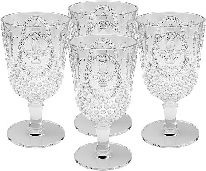Acrylic Wine Goblets | Set of 4, 15-Ounce | Unbreakable Acrylic Wine Glasses | Reusable Plastic, ... | Amazon (US)