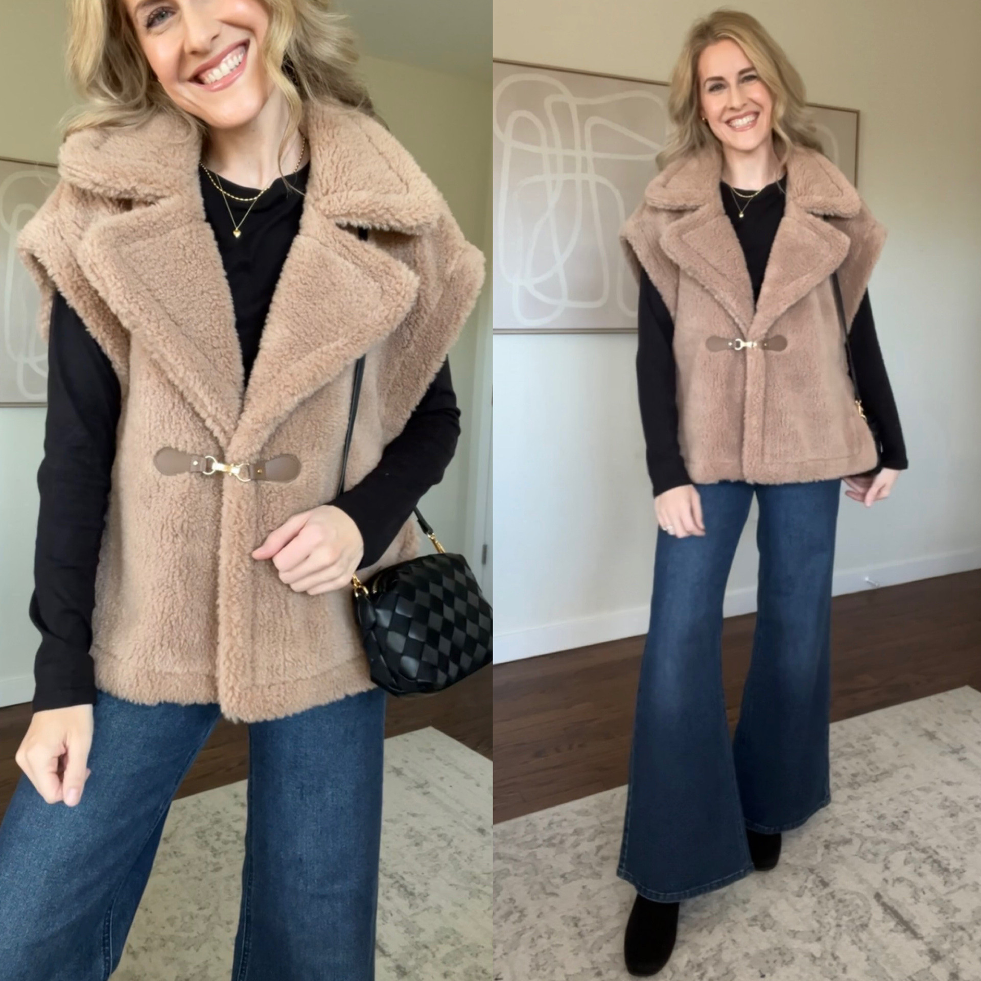 Faux shearling vest at Walmart! Very fun and cozy, looks like Ugg! Wish it had pockets. Fits tts. Also comes in black. #walmartfashion winter outfit 

#LTKOver40 #LTKFindsUnder50 #LTKFindsUnder100