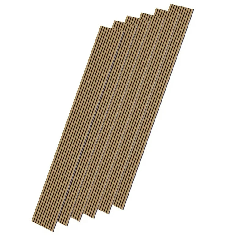 Easy4Home 6-Piece Wood Slat Acoustic Panels 94" x 7.9" Soundproof Wall Panels, American Oak | Walmart (US)
