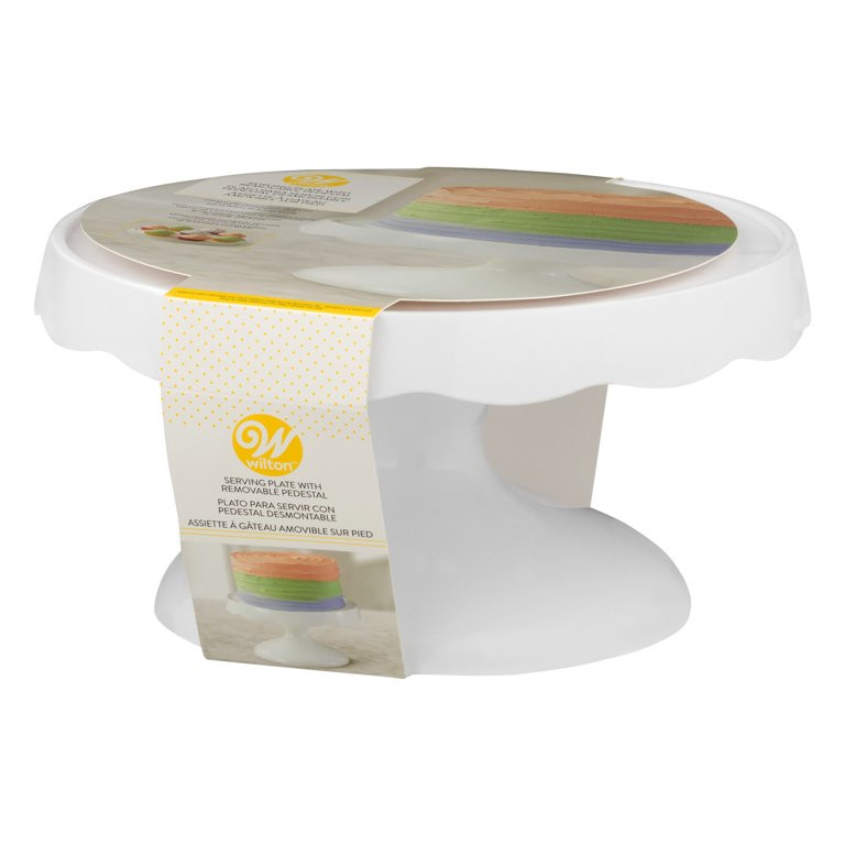 Wilton 2-in-1 Pedestal Cake Stand and Serving Plate, 10-Inch Round Stand - Walmart.com | Walmart (US)