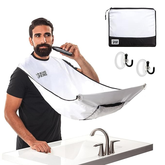 ﻿Beard King Beard Bib Apron for Men Deluxe Cape as Seen Shark Tank Men Hair Catcher for Shav... | Amazon (US)