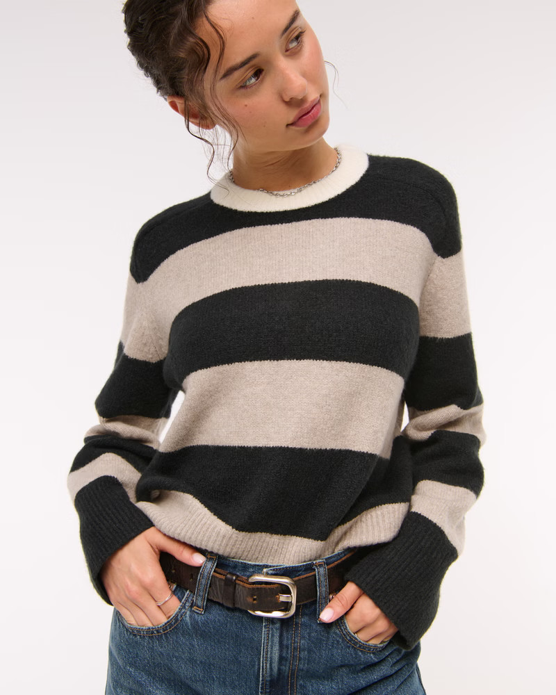 The A&F Madeline Striped Crew Sweater | Abercrombie & Fitch (US)