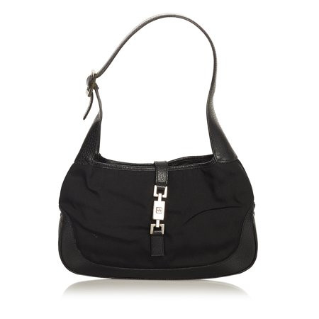 Pre-Owned Gucci Jackie Shoulder Bag Canvas Fabric Black | Walmart (US)