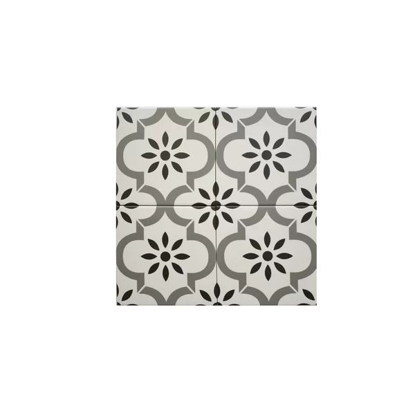 Gallery 8" x 8" Ceramic Field Tile in Castillo Black/Gray | Wayfair North America