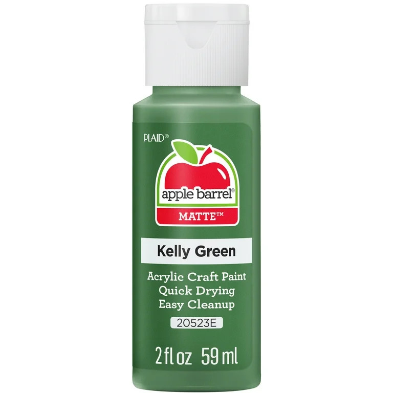 Apple Barrel Acrylic Craft Paint, Matte Finish, Kelly Green, 2 fl oz | Walmart (US)