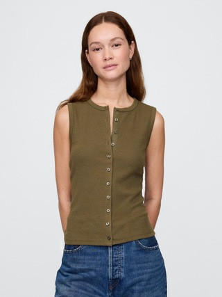Modern Rib Cardigan Vest | Gap (US)