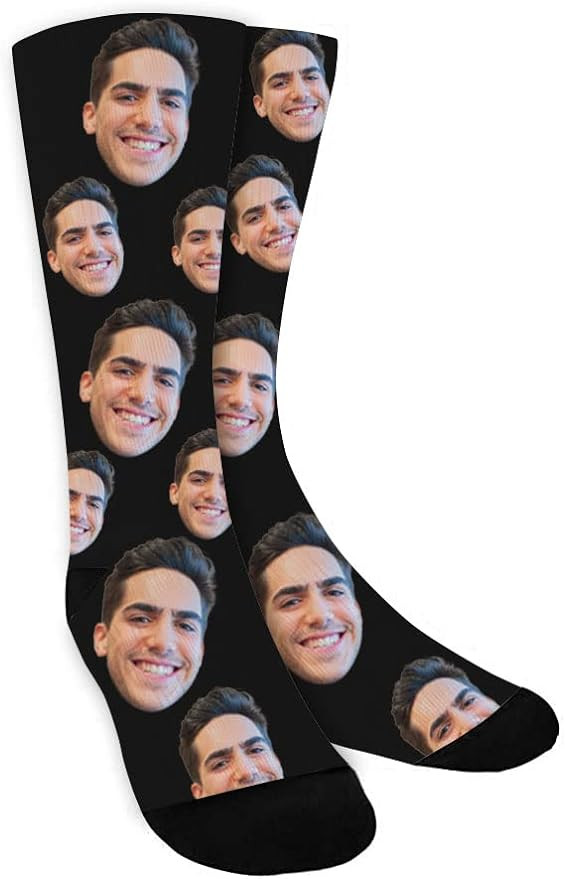 Yoke Style Fathers Day Dad Gifts Custom Socks with Photo, Personalized Face Socks for Men, Custom... | Amazon (US)