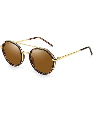 DreamCalf Tangle Free Aviator Sunglasses for Women Trendy Oval Round Designer lady Shades with UV... | Amazon (US)