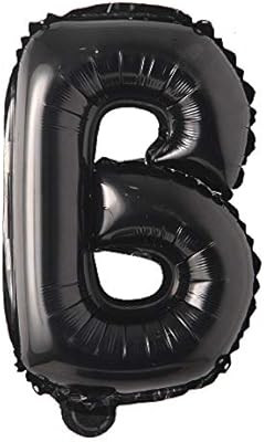 Amazon.com: 16" inch Single Black Alphabet Letter Number Balloons Aluminum Hanging Foil Film Ball... | Amazon (US)