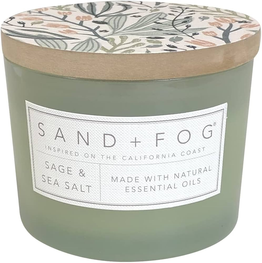 Sand + Fog Scented Candle - Sage & Sea Salt – Additional Scents and Sizes – 100% Cotton Lead-... | Amazon (US)