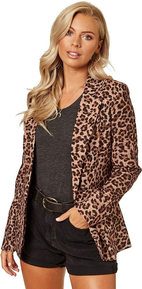 UNIQUE 21 Women's One Button Boyfriend Blazer for Work Casual - Ladies Jackets Outfits Suits for Wor | Amazon (US)