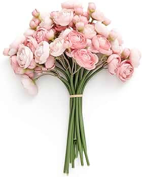 Ling's Moment Ranunculus Artificial Flower, Faux Silk Mini Ranunculus Flowers for DIY Bouquet, Bu... | Amazon (US)