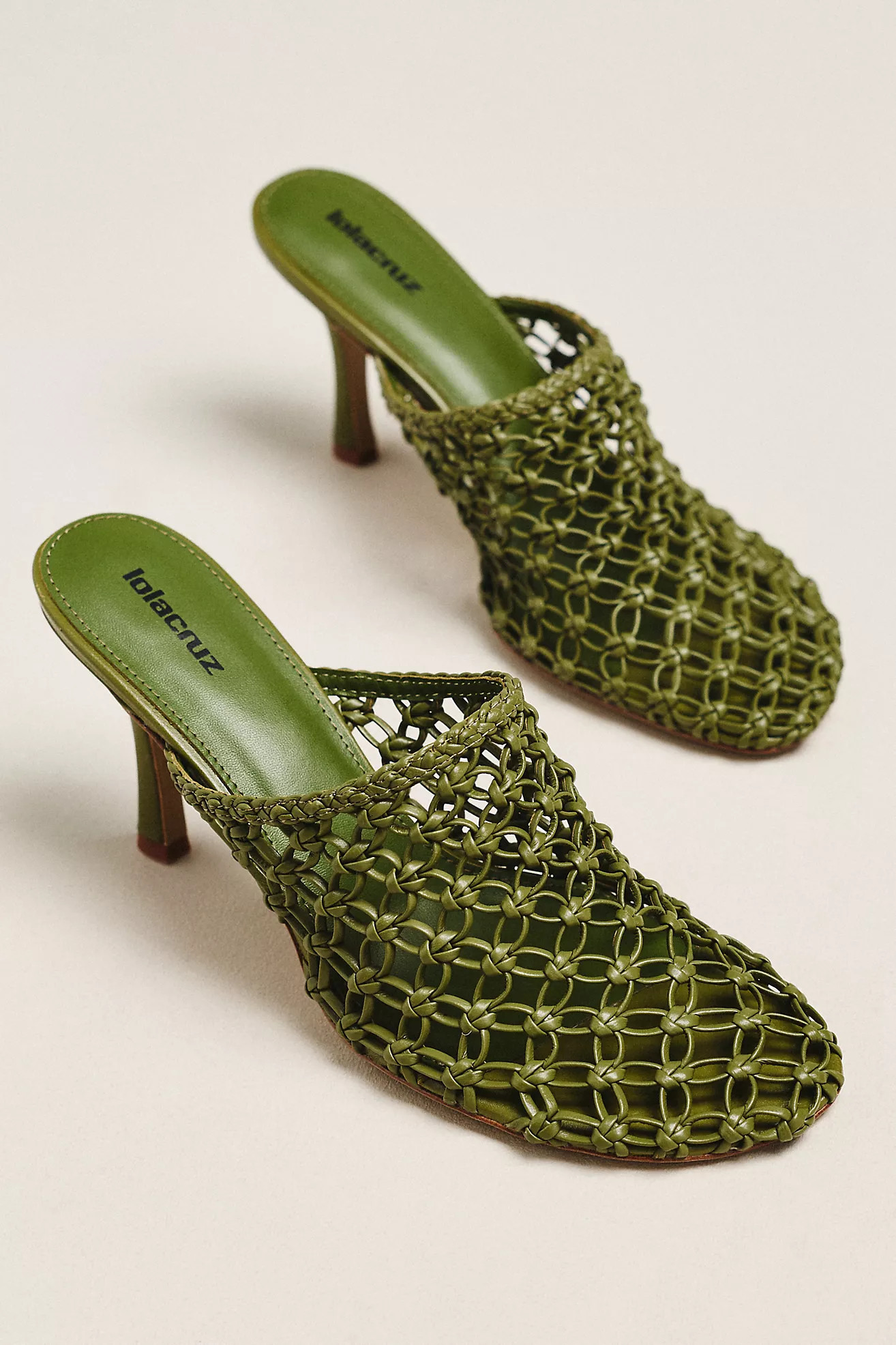 Lola Cruz Gara Woven Heeled Mules | Anthropologie (US)