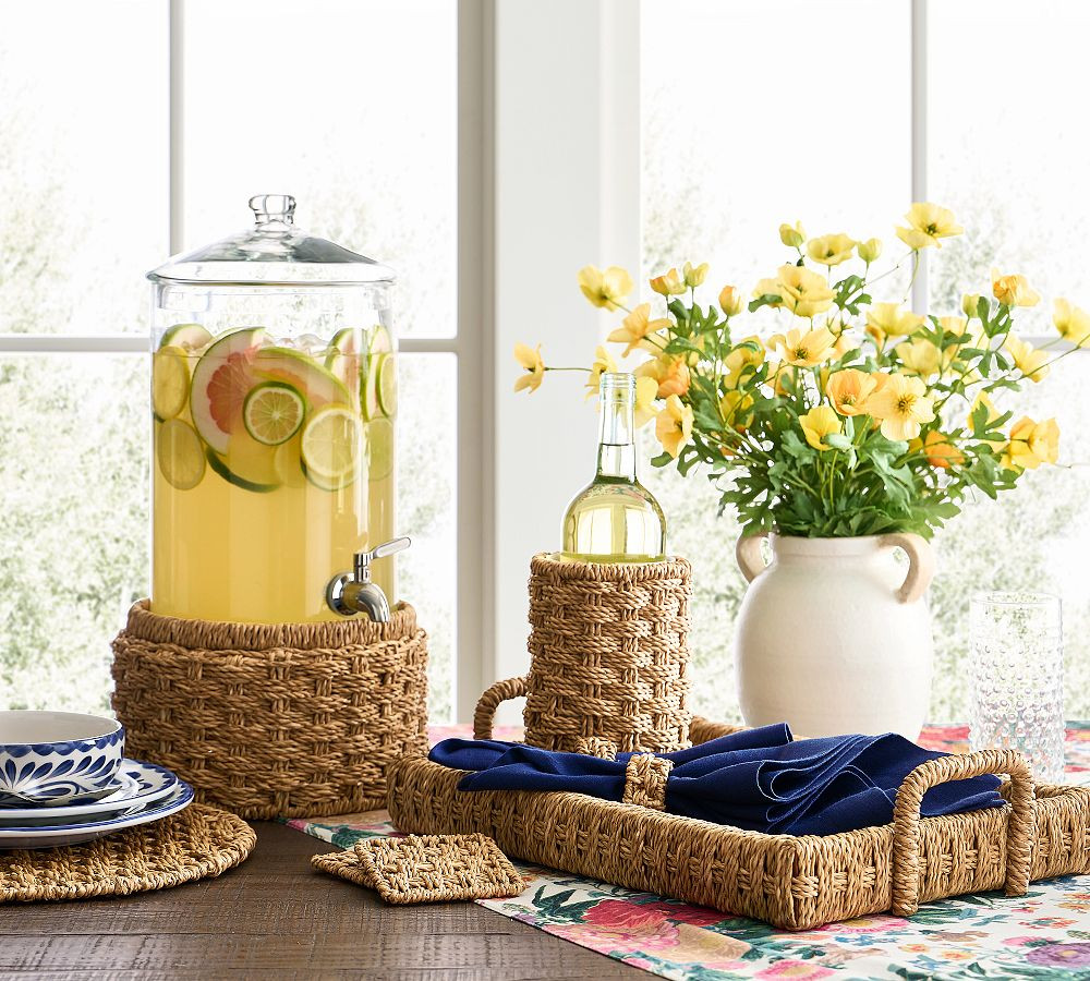 Capitola Woven Drink Dispenser Stand | Pottery Barn (US)