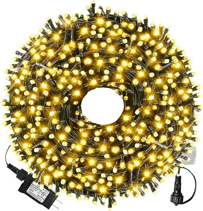 XTF2015 105ft 300 LED Christmas String Lights, End-to-End Plug 8 Modes Christmas Lights - UL Cert... | Amazon (US)