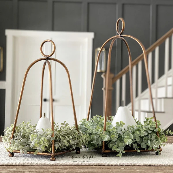 Copper Toned Circle Top Lantern Set | Interior Delights
