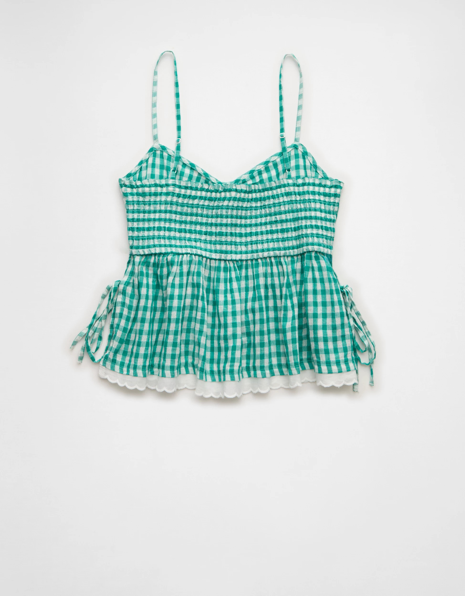 AE Gingham Side-Tie Cami | American Eagle Outfitters (US & CA)