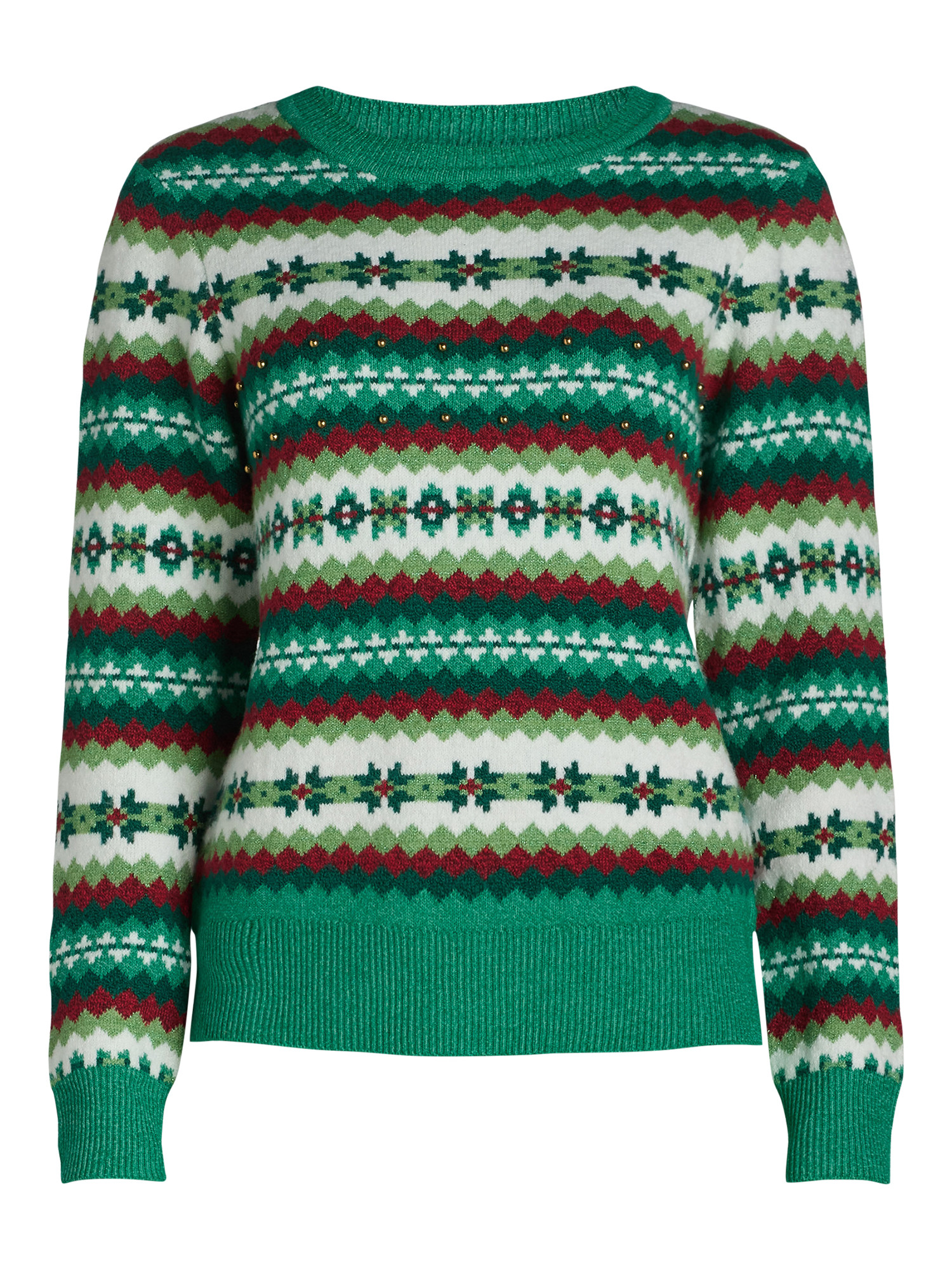 Holiday Time Embellished Christmas Sweater, Women’s and Women’s Plus, Sizes XS-3X - Walmart.c... | Walmart (US)