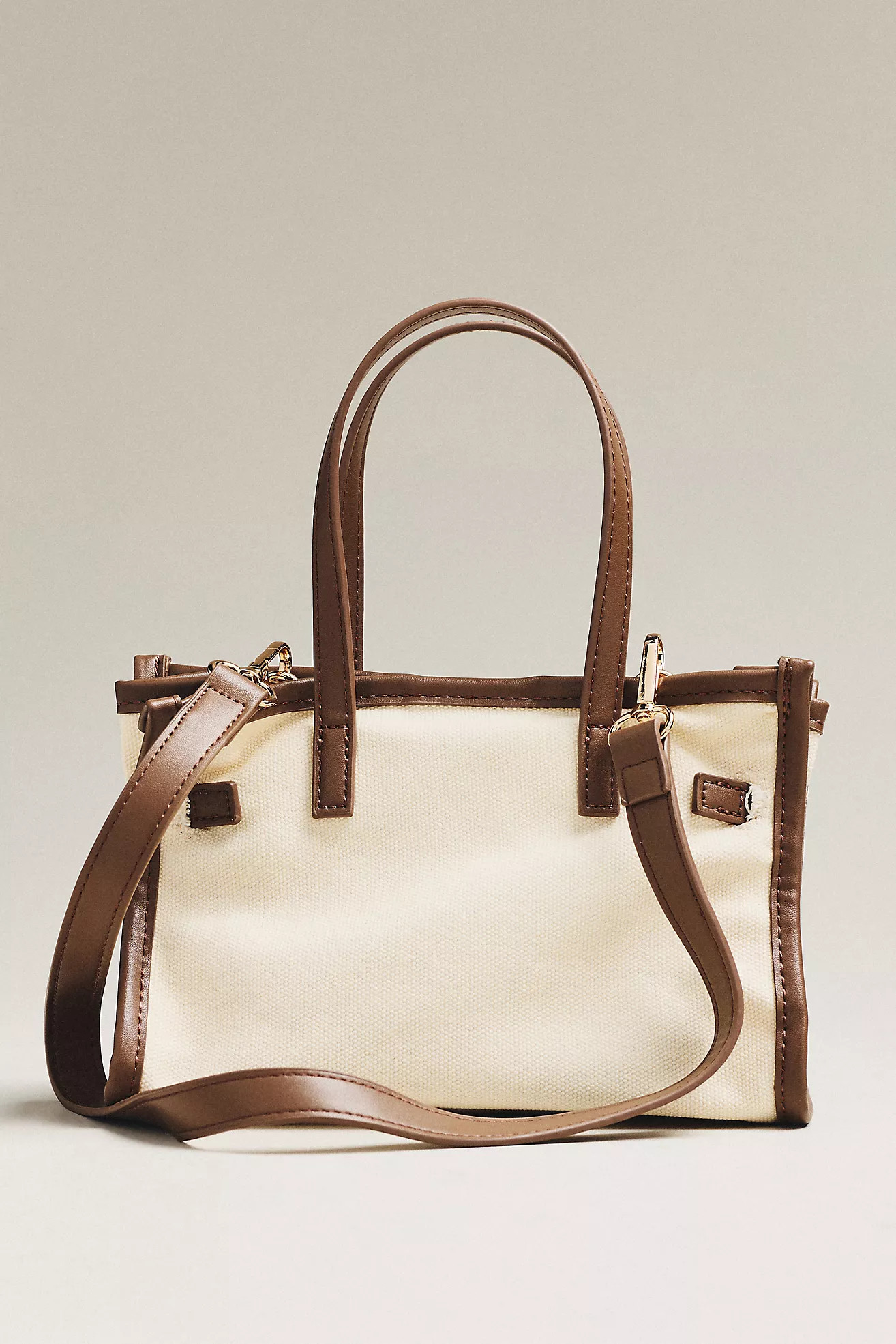 Faux Leather Trim Belted Canvas Mini Tote | Anthropologie (US)