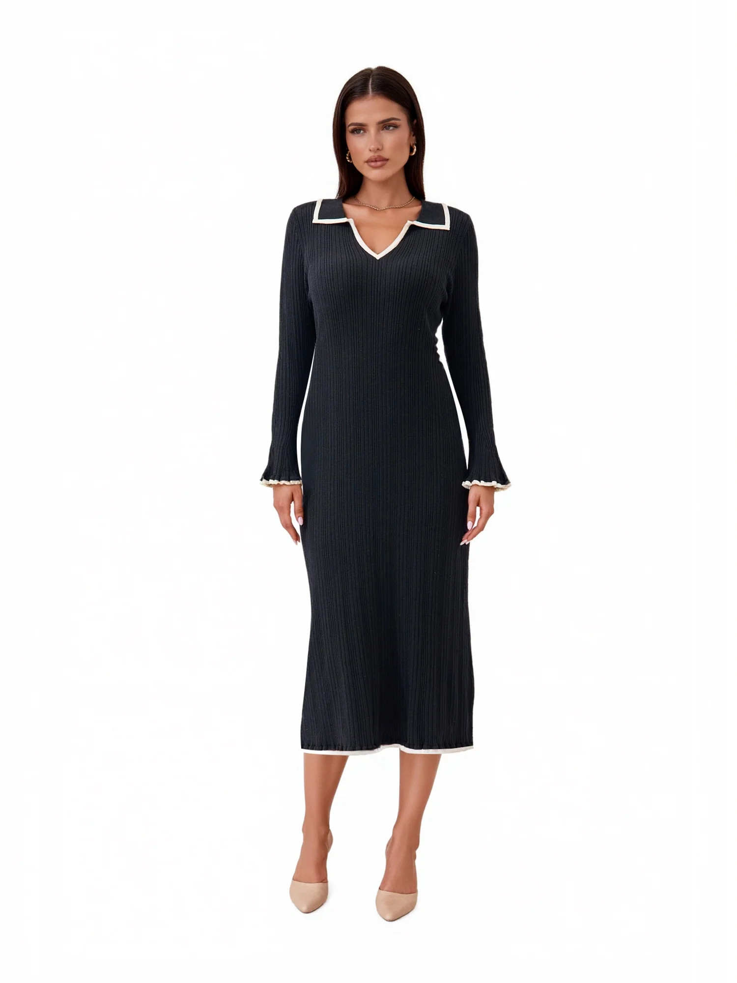 PRETTYGARDEN Women's Midi Sweater Dress, Sizes S-XXL | Walmart (US)