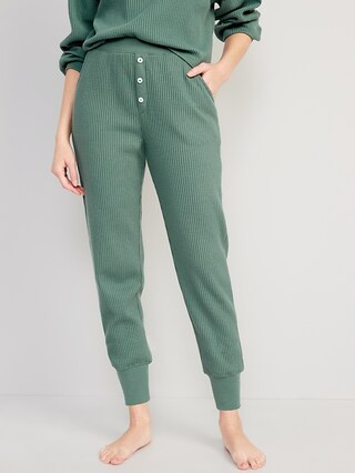 High-Waisted Waffle-Knit Pajama Jogger Pants for Women | Old Navy (US)