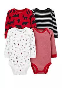 Baby Boys 4 Pack Holiday Original Bodysuits | Belk