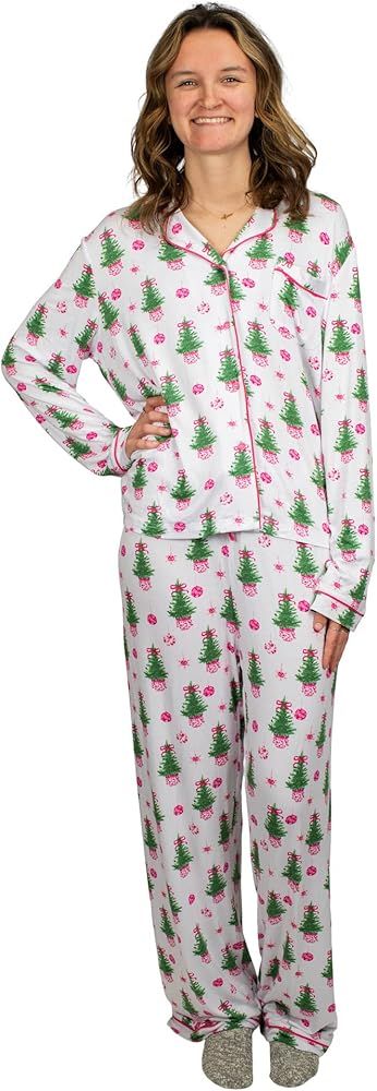 Mary Square Polyester Rayon Holiday Pajama Pant Set | Amazon (US)