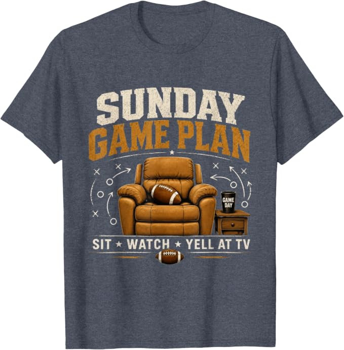 Sunday Football Fan Game Day Humor T-Shirt | Amazon (US)