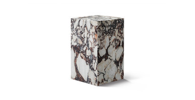 Copenhagen Marble Plinth Block Tall End Table | Manhattan Home Design