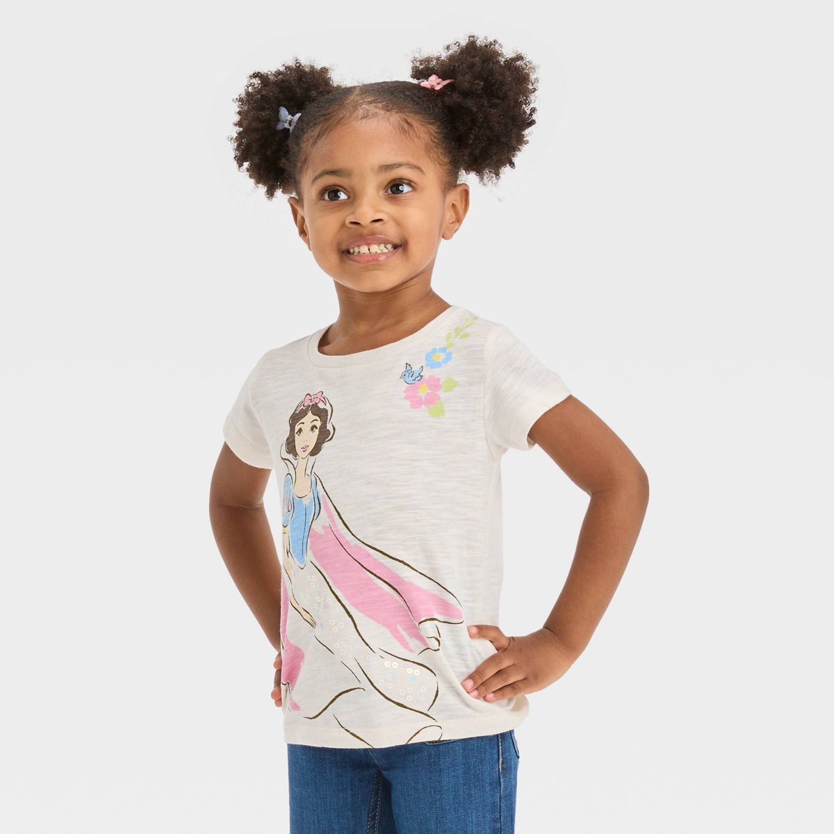 Toddler Girls' Disney Snow White Short Sleeve Graphic T-Shirt - Ivory | Target