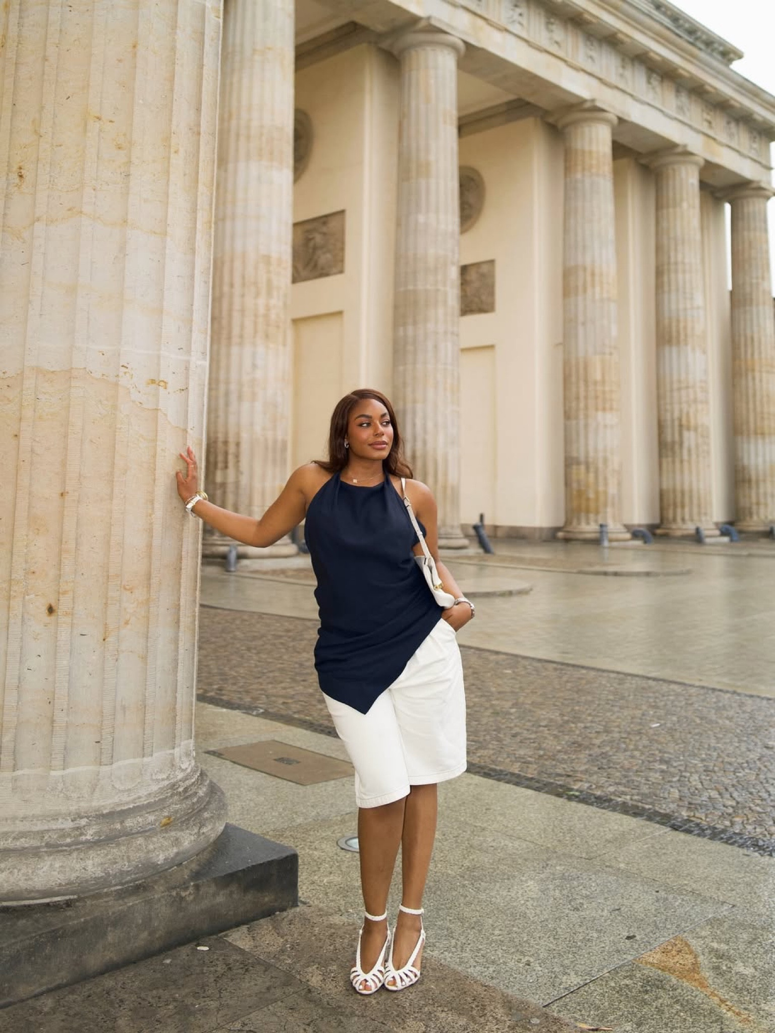 Being a tourist in a city you’ve lived in >> wearing this chic and minimal summer outfit in Berlin! Styled a navy halter top with white Bermuda shorts and woven braided sandals from sezane. Love this comfortable and casual summer outfit idea for everyday wear! … For more links to whimsical dresses, uniqlo, wedding guest dress, home decor, vacation outfits, tennis outfit, polka dots, cowboy carter outfit, vacation outfit, follow me on LTK! ✨

#LTKWorkwear #LTKStyleTip #LTKSeasonal