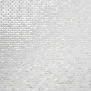 This item: Mother of Pearl Mini Brick Pattern 11-1/4 in. x 12-1/4 in. x 2 mm Pearl Mosaic Floor a... | The Home Depot