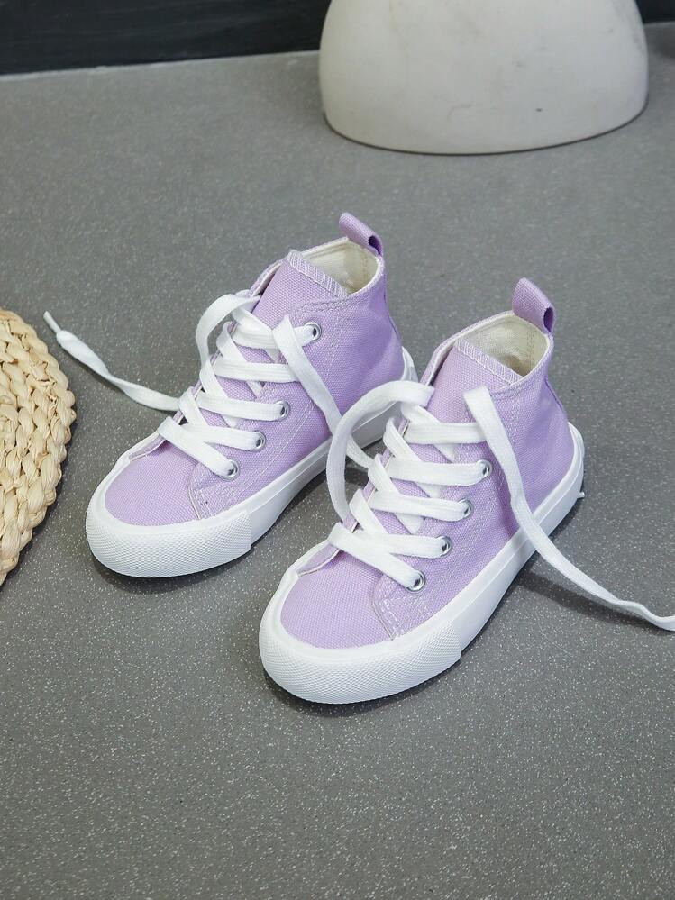White Cloth Shoes Baby White Shoes Middle Sneakers Children's Canvas Shoes Spring And Autumn Korean Version Simple Boy And Girl Shoes Fashion Low-Top Casual Lace-Up Track Shoes Classic Low-Top Canvas Shoes All Casual Sports Skateboard Children's Shoes | SHEIN