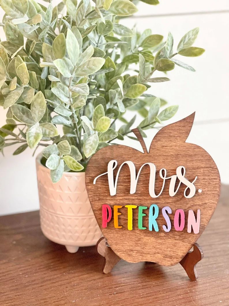 Personalized Desktop Teacher Apple Sign  Mini Apple Sign for | Etsy | Etsy (US)