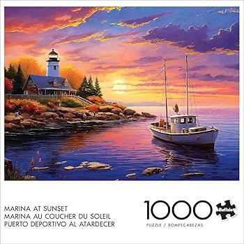 Buffalo Games - Marina at Sunset - 1000 Piece Jigsaw Puzzle for Adults Challenging Puzzle Perfect... | Amazon (US)