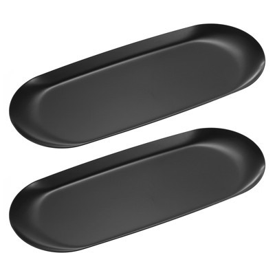 Unique Bargains Stainless Steel Cosmetics Candles Dessert Decorative Trays 2 Pcs Black 9" | Target