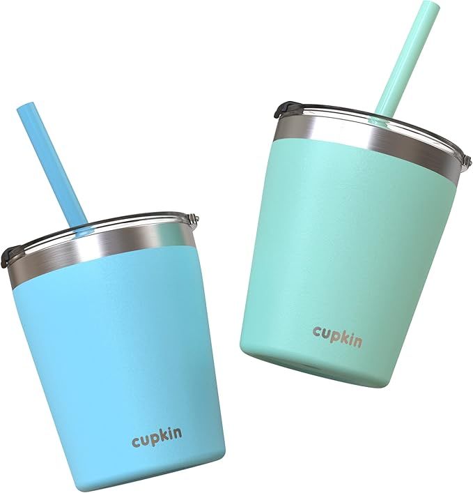 Toddler Cups with Straws - The Original Cupkin 8 oz Stackable Stainless Steel Baby Straw Cup - Se... | Amazon (US)