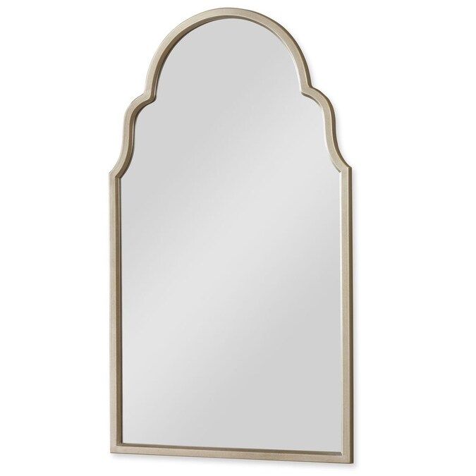 allen + roth 40.94-in L x 23.8-in W Arch Champagne Silver Framed Wall Mirror Lowes.com | Lowe's