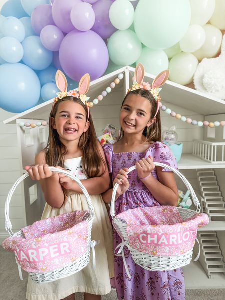 Egg hunt ready 🐰🩷

#ad Surprised the girls with super cute personalized Easter basket liners & blankets from @thelittlelemonscompany. Loving the bunny floral print and of course the girls love the soft jelly bean blanket. 

Everything on their website is 25% off with code: EASTER

What are you adding to your baskets this year?

#basketfillers #easter #easterbasket #girlseaster #eastergift #personalizedgift #monogram #easterfun #sisters #momlife #playroom 

#LTKfamily #LTKfindsunder50 #LTKkids