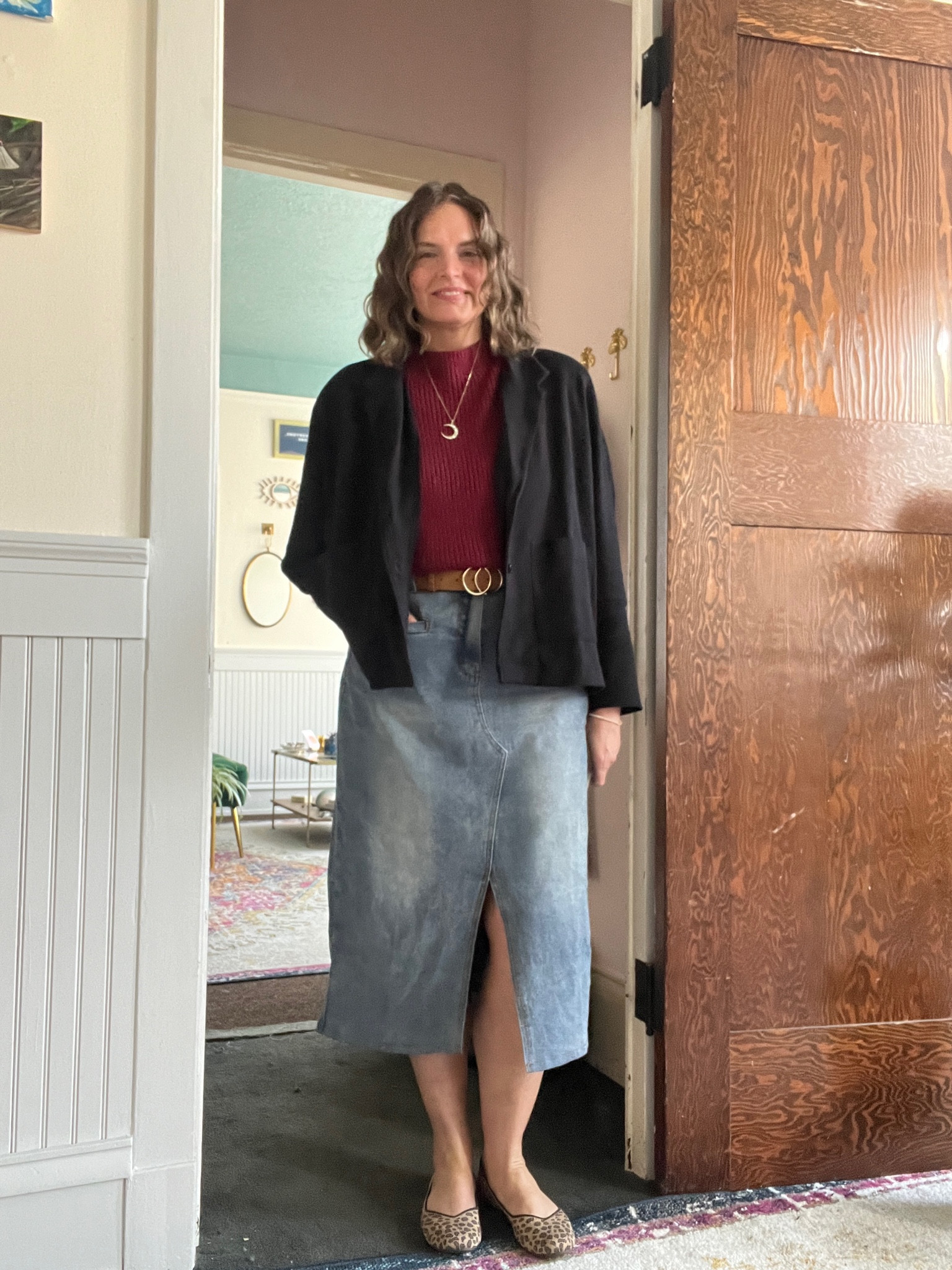 Fall denim vest look with blazer and sweater 

#LTKSeasonal #LTKOver40 #LTKMidsize