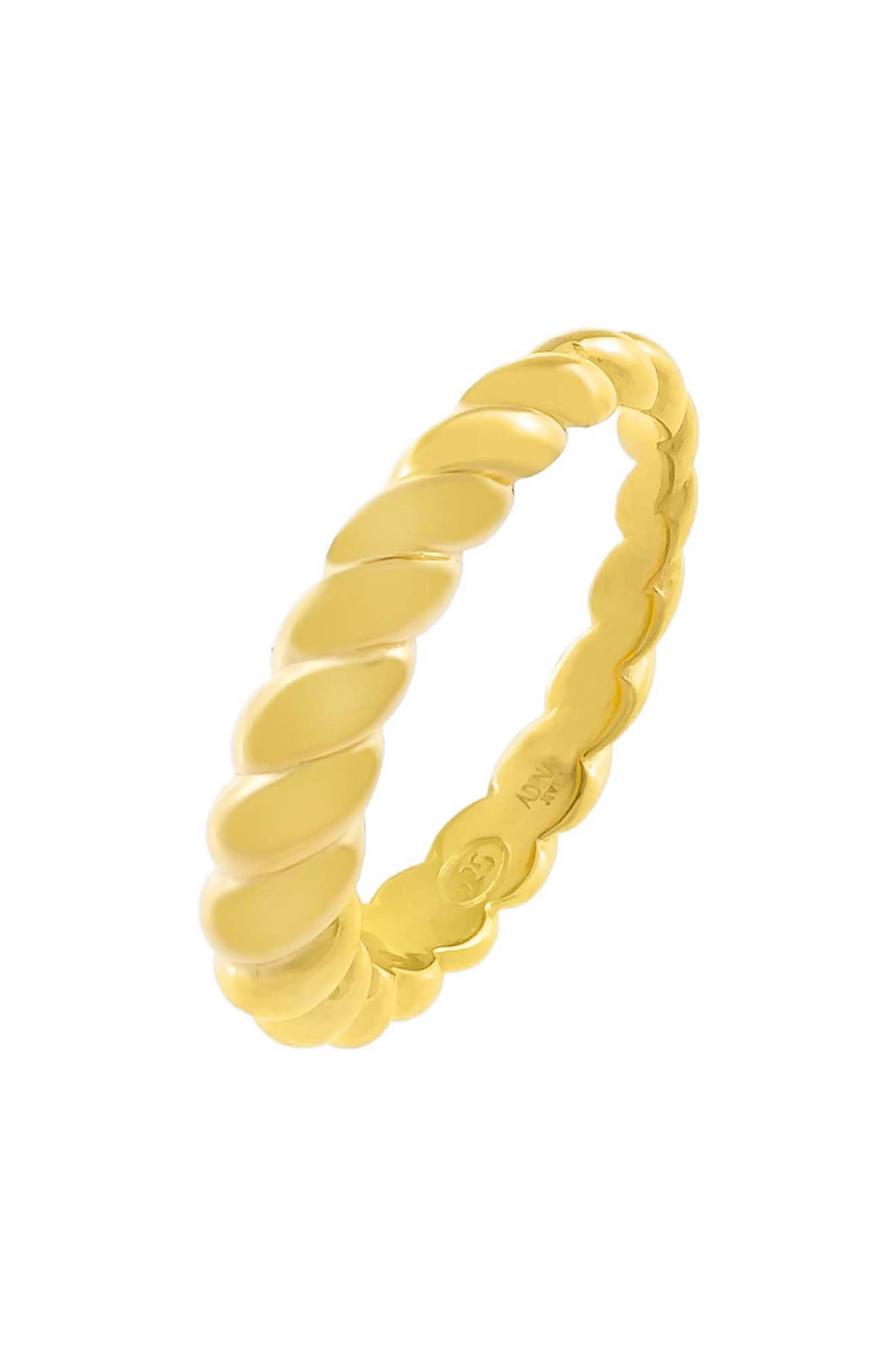 Adina's Jewels Twisted Rope Ring in Gold at Nordstrom, Size 7 | Nordstrom