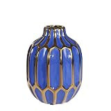 Sagebrook Home 13035-12 Ceramic 8" Decorative Vase Navy/Gold, 6''L x 6''W x 8''H, Blue | Amazon (US)